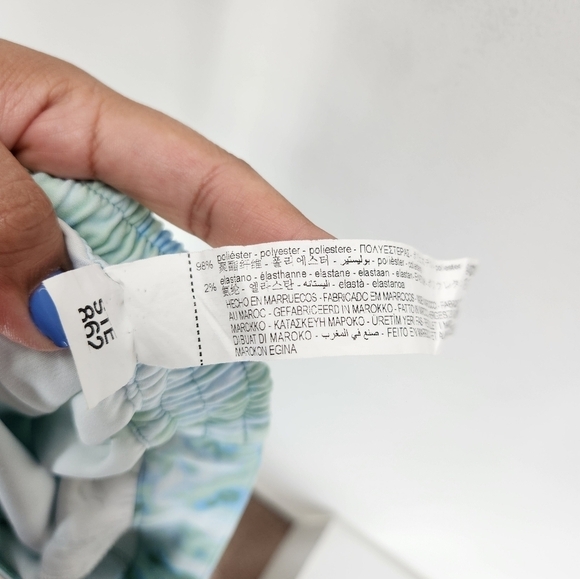 Zara Tie Dye Joggers Womens Small Blue Green Lightweight - Picture 6 of 10